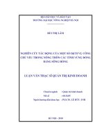 Nghiên cứu tác động của một số dịch vụ công chủ yếu trong nông thôn các tỉnh vùng đồng bằng sông hồng 