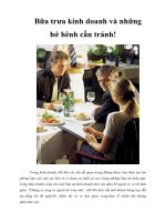 Bữa trưa kinh doanh và những hớ hênh cần tránh!