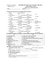 TIẾNG ANH 7 - HKI - 2010