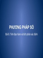 Bài giảng slide phương pháp số _ bài 08 _  tính đạo hàm và tích phân