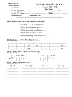 Bài soạn Kiểm tra định kì lần 4 Toán  1 + Đáp án