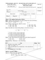 Đề và HD chấm kiểm tra HK I môn Toán 6