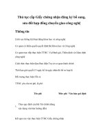 Thủ tục cấp Giấy chứng nhận đăng ký bổ sung, sửa đổi hợp đồng chuyển giao công nghệ