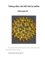 Những điều cần biết khi bị nhiễm viêm gan B