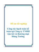 Đồ án tốt nghiệp Công tác hạch toán kế toán tại Công ty TNHH vận tải và thương mại Hùng Tưởng