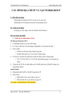 Cấu hình IP & Tạo Workgroup