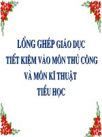 LỒNG GHÉP GD TIẾT KIỆM VÀO MÔN THỦ CÔNG VÀ MÔN KỸ THUẬT Ở TIỂU HỌC