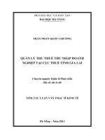 Quản lý thu thuế thu nhập doanh nghiệp tại cục thuế tỉnh gia lai 