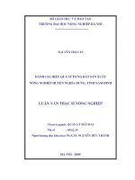 Luận văn đánh giá hiệu quả sử dụng đất sản xuất nông nghiệp huyện nghĩa hưng, tỉnh nam định 