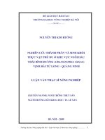 Luận văn nghiên cứu thành phần loài và sinh khối thực vật phù du ở một số khu vực nuôi hầu thái bình dương (crassostrea gigas) vịnh bái tử long, quảng ninh 