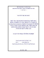 Luận văn điều tra thành phần bệnh hại trên hoa hồng, nghiên cứu đặc điểm của vi khuẩn agrobacterium tumefaciens smith & townsend gây bệnh u sùi và khả năng phòng trừ 