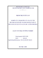 Nghiên cứu ảnh hưởng của tia cực tím đến một số chỉ tiêu vệ sinh chuồng nuôi và khả năng sản xuất của gà f1 (RI x lương phượng) 