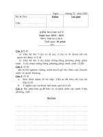 Bài giảng ĐỀ HK 1 SINH 6