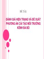 ĐỀ TÀI: ĐÁNH GIÁ HIỆN TRẠNG VÀ CẢI TẠO MÔI TRƯỜNG  KÊNH BA BÒ