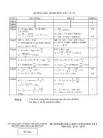 Đáp án Vật lý 10 HKI 2010-2011
