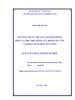 Luận văn đánh giá quần thể lai lại (backcross) phục vụ cho chọn giống lúa kháng rầy nâu tại đồng bằng sông cửu long 