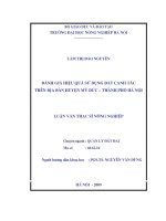 Đánh giá hiệu quả sử dụng đất canh tác trên địa bàn huyện mỹ đức thành phố hà nội 