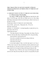 THỰC TRẠNG CÔNG TÁC KẾ TOÁN CHI PHÍ VÀ TÍNH GIÁ THÀNH SẢN PHẨM XÂY LẮP TRONG CÔNG TY TNHH XÂY LẮP CƯƠNG LĨNH