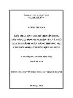 Giải pháp hạn chế rủi ro tín dụng đối với các doanh nghiệp vừa và nhỏ tại chi nhánh ngân hàng thương mại cổ phần ngoại thương quảng ngãi 