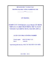 Luận văn nghiên cứu nấm bipolariss oryzae shoem gây bệnh trên lúa và biện pháp phòng trừ vụ xuân năm 2011 tại chiềng mung, mai sơn sơn la 