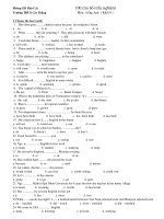 Bài soạn 100 câu hỏi trắc nghiệm anh 9