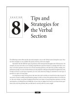 Tips and Strategies for the Verbal Section