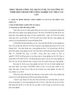 THỰC TRẠNG CÔNG TÁC QUẢN LÝ DỰ ÁN TẠI CÔNG TY TNHH MỘT THÀNH VIÊN CÔNG NGHIỆP TÀU THUỶ CÁI LÂN