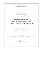 Hoàn thiện công tác đào tạo nguồn nhân lực tại công ty TNHH MTV cao su kontum 