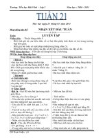Tài liệu giáo an tuần 21 cả ngày T+TV