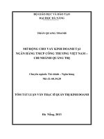 Mở rộng cho vay kinh doanh tại ngân hàng TMCP công thương việt nam   chi nhánh quảng trị 