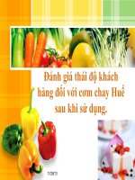 Đánh giá thái độ khách hàng đối với cơm chay huế sau khi sử dụng  