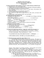 Bài giảng De kt Anh 9- ki 2