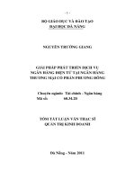 Giải pháp phát triển dịch vụ ngân hàng điện tử tại ngân hàng thương mại cổ phần phương đông 