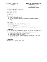 Đề Thi kỳ I năm học 2010 - 2011 Bắc Giang