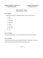 Tài liệu Đề kiểm tra HK 1 năm học 2010-2011