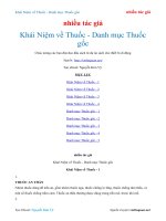 Khái niệm về thuốc   danh mục thuốc gốc   nhiều tác giả 