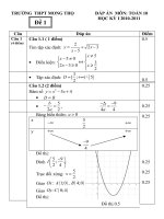 Bài soạn Đáp án HKI 2010