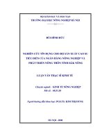 Luận văn nghiên cứu tín dụng cho hộ sản xuất cao su tiểu điền của ngân hàng nông nghiệp và phát triển nông thôn tỉnh đăck nông 