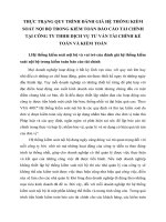 THỰC TRẠNG QUY TRÌNH ĐÁNH GIÁ HỆ THỐNG KIỂM SOÁT NỘI BỘ TRONG KIỂM TOÁN BÁO CÁO TÀI CHÍNH TẠI CÔNG TY THHH DỊCH VỤ TƯ VẤN TÀI CHÍNH KẾ TOÁN VÀ KIỂM TOÁN