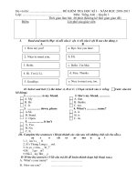Gián án ĐỀ THI HỌC KÌ I, NĂM HỌC 2010-2011, TIẾNG ANH Q 1