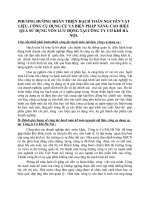 PHƯƠNG HƯỚNG HOÀN THIỆN HẠCH TOÁN NGUYÊN VẬT LIỆU