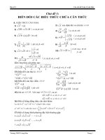 Bài soạn Chủ đề 1, Biến đổi biểu thức chứa căn thức