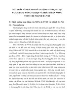 GIẢI PHÁP NÂNG CAO CHẤT LƯỢNG TÍN DỤNG TẠI NGÂN HÀNG NÔNG NGHIỆP VÀ PHÁT TRIỂN NÔNG THÔN CHI NHÁNH HÀ NỘI