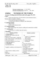 Gián án Giáo án AV 8 - bài 14 ( Fame)