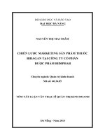 Chiến lược marketing sản phẩm thuốc biragan tại công ty cổ phần dược phẩm bidiphar 