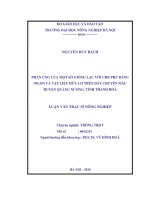 Phản ứng của một số giống lạc với che phủ bằng nilon và vật liệu hữu cơ trên đất chuyên màu huyện quảng xương, tỉnh thanh hoá 