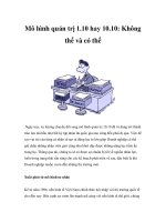 Mô hình quản trị 1.10 hay 10.10: Không thể và có thể