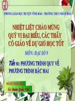 Tiết 60 - Phương trình quy về PT bậc hai