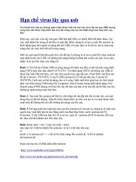 Hạn chế virus lây qua usb