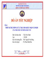 THIẾT KẾ HỆ THỐNG XỬ LÝ BỤI CHO KHÂU NHẬP CLINKER  CỦA NHÀ MÁY XI MĂNG HẢI VÂN